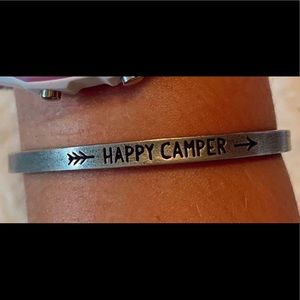 boutique happy camper silver bangle